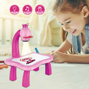 Children LED Projector Art Drawing Table Toys for Paint Learning (Pink) Newly