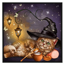 40x50cm Cross Stitch Full Embroidery Kit Halloween Cat Home Art Decor Stamped