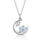 Snowflake Necklace Stars Moon Charm Necklace Snowflake Clavicle Charm Pendant
