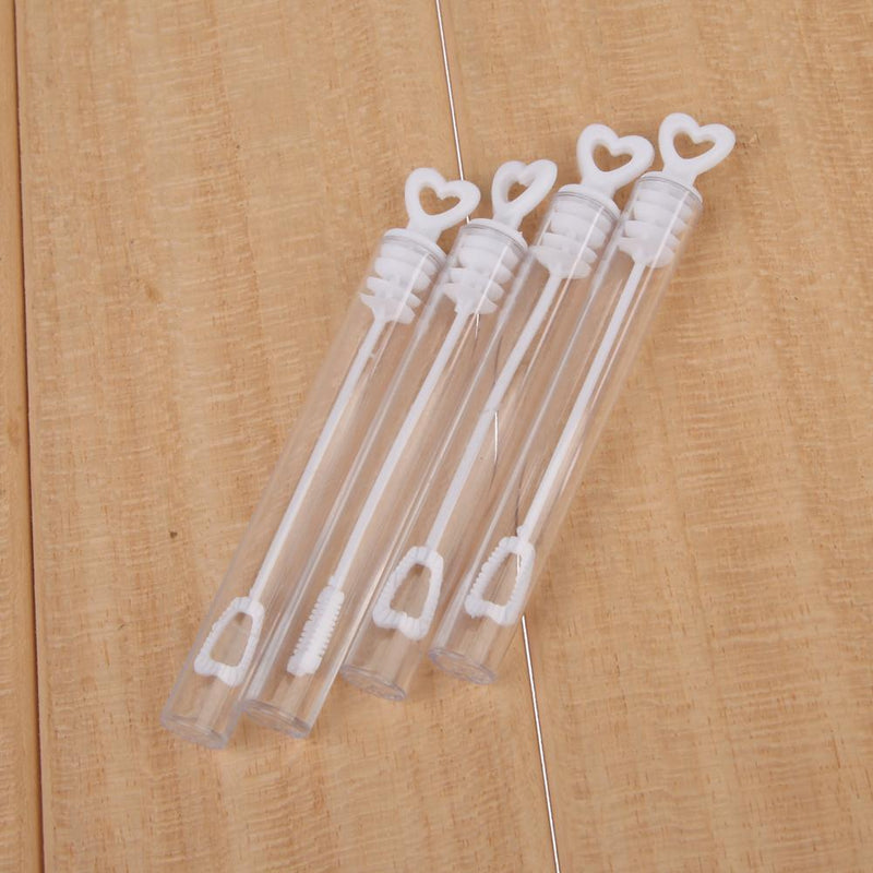 60pcs Love Heart Empty Wedding Soap Bubble Bottles Toys Wand Tube Bubble Ma