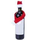 2pcs Christmas Non-woven Fabric Hat Scarf Red Wine Bottle Christmas Decor