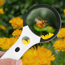 HD Reading Inspection Jewelry Magnifier w/ 4LED Handheld Magnifying Magnifier Lens