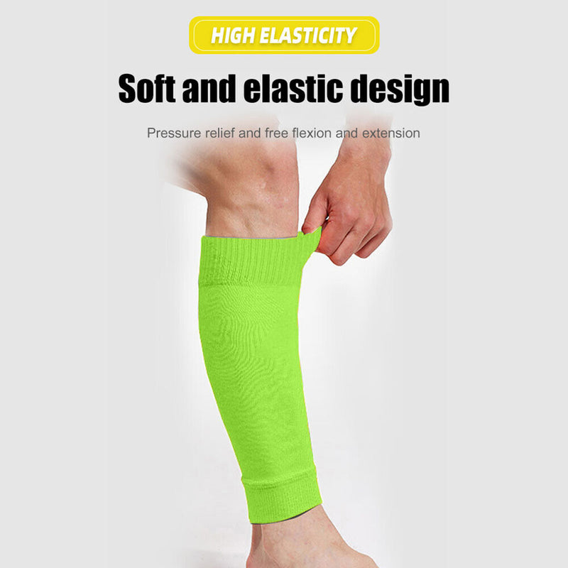 1 Pair Breathable Sports Football Shin Guard Leg Socks Pads (Yellow Kids) Newly
