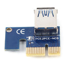PCI Express Riser Card USB 3.0 Cable PCI-E 1X to 16X Extender PCIe Adapter