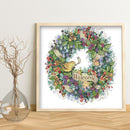 11CT Printed Partial Embroidery Wreath Needlework DIY Cross Stitch Needlework