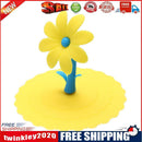 Sunflower Dustproof Reusable Silicone Cup Lid Insulation Cup Cover (Yellow)