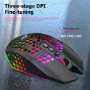 X801 8 Keys Wireless 1600DPI Adjustable Honeycomb Gaming Mouse (Black)