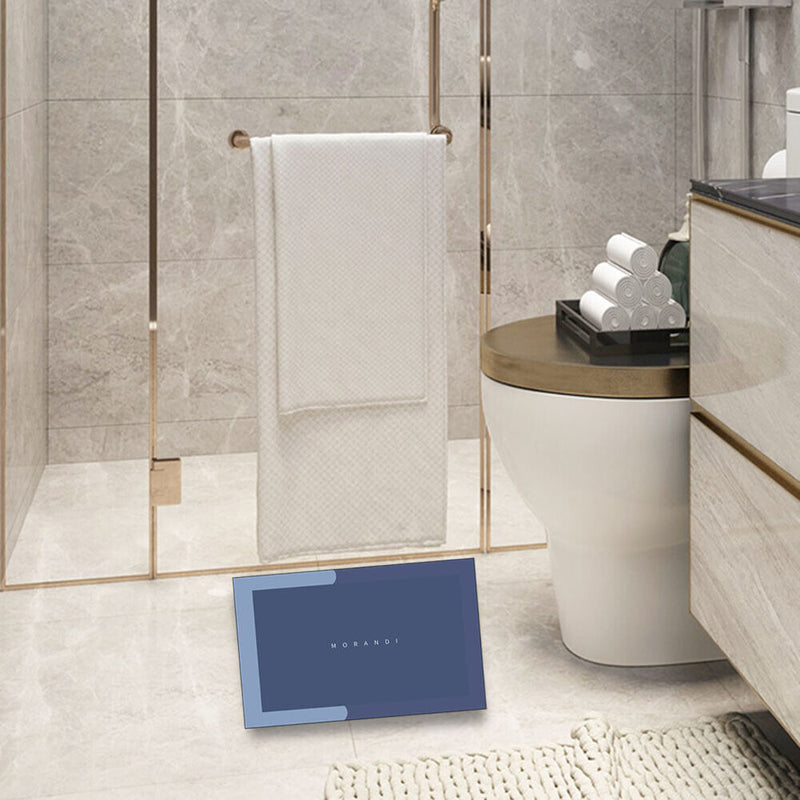 Nordic Entrance Door Mat Absorbent Floor Bathroom Carpet (Rectangle Blue) Newly