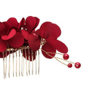 Jewelry Wedding Bridal Clips Hair Combs Bridesmaid Tiara Red Flower Hair Pin