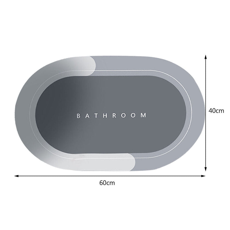Water Absorption Non-slip Foam Washable Floor Mat (Light Grey 40x60cm)