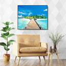 Painting By Numbers Kit DIY Quiet Beach Hand Painted Canvas Oil Art Picture
