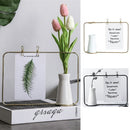 Geometry Creative Plant Vase Stand Iron Frame Postcard Clip Holder Flower Pot