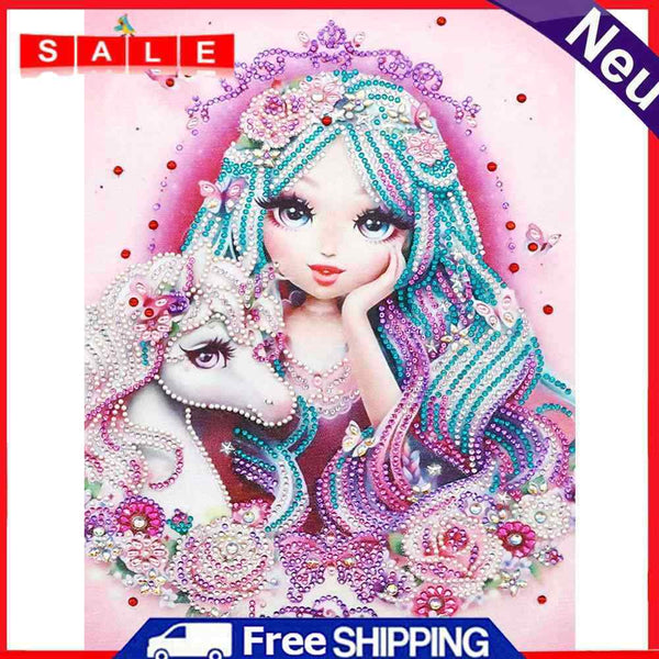 5D DIY Special Shaped Diamond Painting Girl Embroidery Kits Living Room Decor