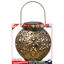 LED Metal Solar Lantern Light Waterproof Hollow Projection Lamp (Copper) Newly