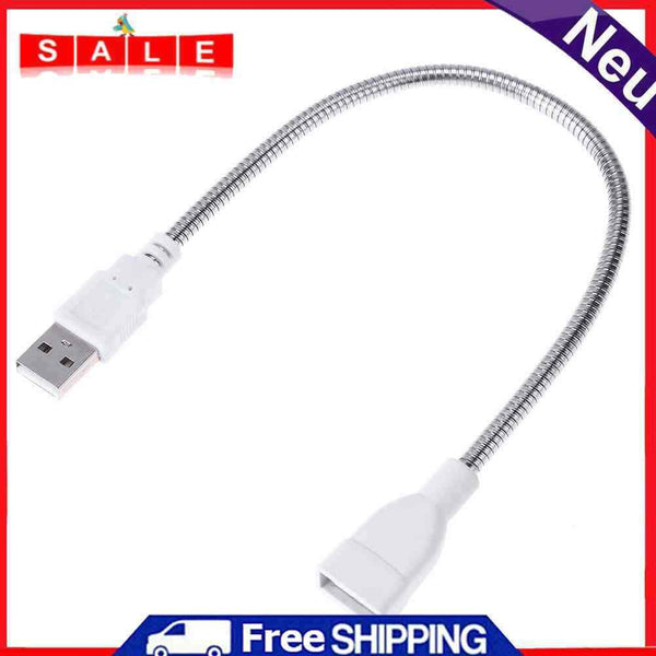 USB Male Female Extension LED Light Adapter Cable Flexible Metal Tube