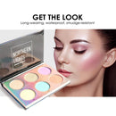 6 Colors Shimmer Glow Palette Face Makeup Bronzer Highlighter Blush Powder