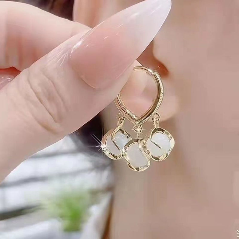 Women Wedding Party Opal Ear Stud Lily of The Valley Drop Earrings Earrings