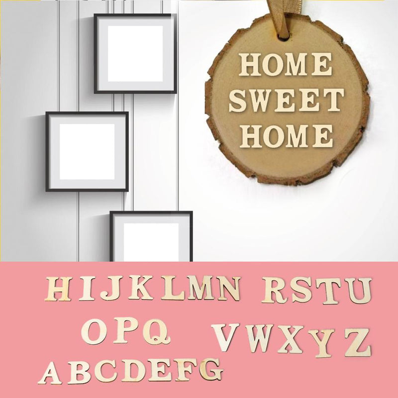 Wooden Letters Alphabet Wood Discs for DIY Scrapbooking Arts Crafts Decoration