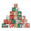 24pcs Candy Cookies Box Countdown Numbers Packaging Paper Boxes 7cm Xmas Decor