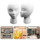 Female Styling EPS Flocking Head Mold Wig Glasses Holder Stand (White) Newly