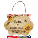 Welcome Door Sign, Sunflowers Bee Plaque (Home is Where Your Honey is) Newly