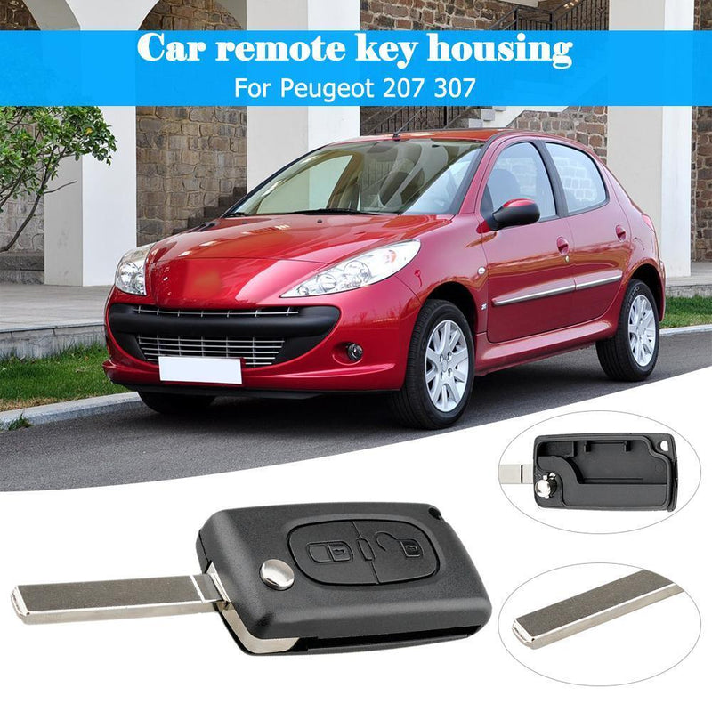 2 Buttons Flip Folding Key Case Blank Shell for Peugeot 207 (CE0523+VA2)