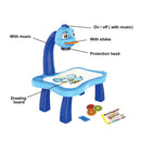 Children LED Projector Art Drawing Table Toys for Paint Learning (Blue) Newly
