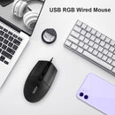 USB RGB DPI Adjustable Wired Mouse Home Office Smooth Gaming Business Mouse Kit