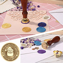 #A 25mm Round Retro Seal Wax Seal Stamp Head Fire Paint for Wedding Invitation