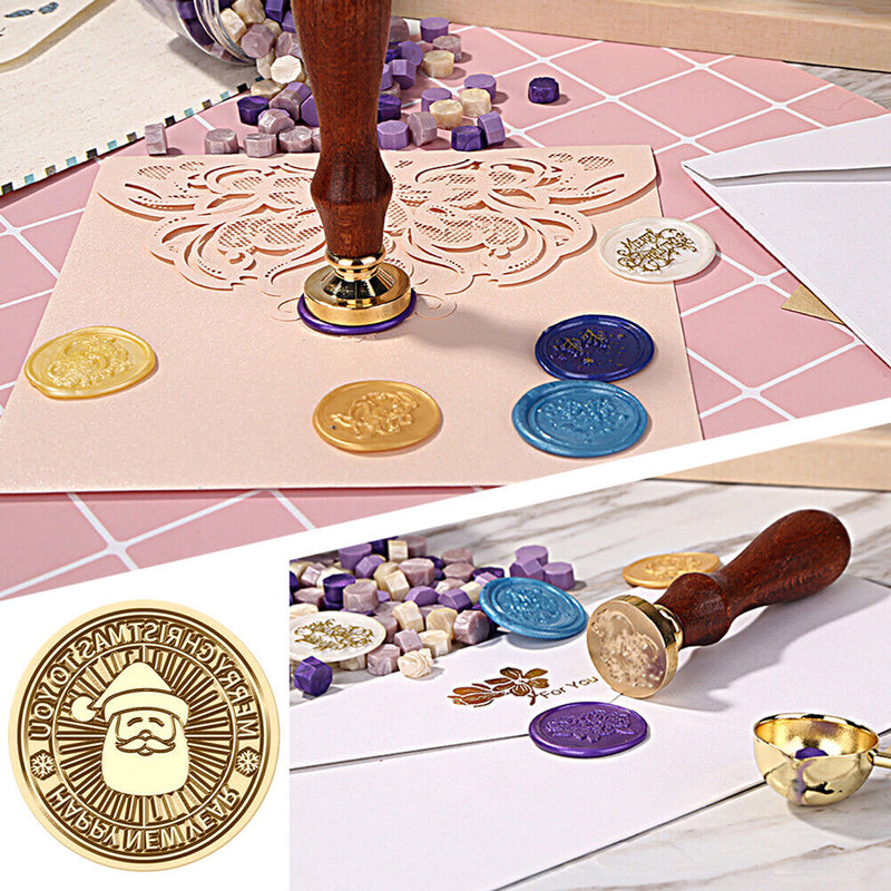 #A 25mm Round Retro Seal Wax Seal Stamp Head Fire Paint for Wedding Invitation