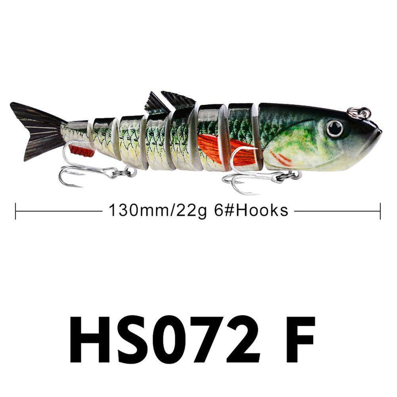 13cm 22g Plastic Lure 8-section Artificial Hard Bait Sea Fishing Tackle (F)