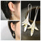 Women Crack Shell Flower Petal Earrings Jewelry Drop Earrings Dangle Stud