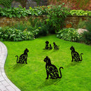 Hollow Simulation Black Cat Dog Insert Card Silhouette Stake Garden Art (C)