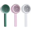 One-key Self-cleaning Hair Brush Anti-Static Airbag Massage Comb (Pink)