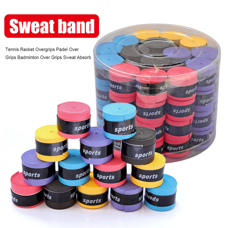 60pcs/Lot Anti-slip Racket Fish Rods Over Grips Badminton Wrap Tape Sweatba