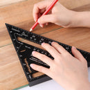 Metric 7 inch Aluminum Alloy Triangle Ruler Layout Angle Protractor (Black)