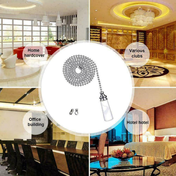 1X Ceiling Light Switch Pull Cord String Crystal Handle Decor With B0V2 HOT E6W0