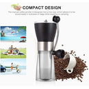 Manual Coffee Grinder Adjustable Knob Setting Coffee Bean Mill Stainless Steel
