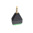 2-Pack 3.5mm 1/8" TRRS Male Jack to AV 4-Screw Terminal Block Balun Connector