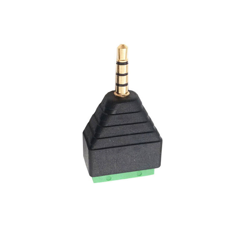 2-Pack 3.5mm 1/8" TRRS Male Jack to AV 4-Screw Terminal Block Balun Connector