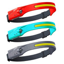 COB LED Headlamp Sensor Headlight Rechargeable Outdoor Work Light (Grey)