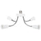 White E27 Lamp Base Adjustable Rotary LED Light Bulb Socket Holder (4-head)
