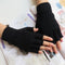 Elastic Novelty Black handwear Fingerless Gloves Half Finger Warm Knitted glove