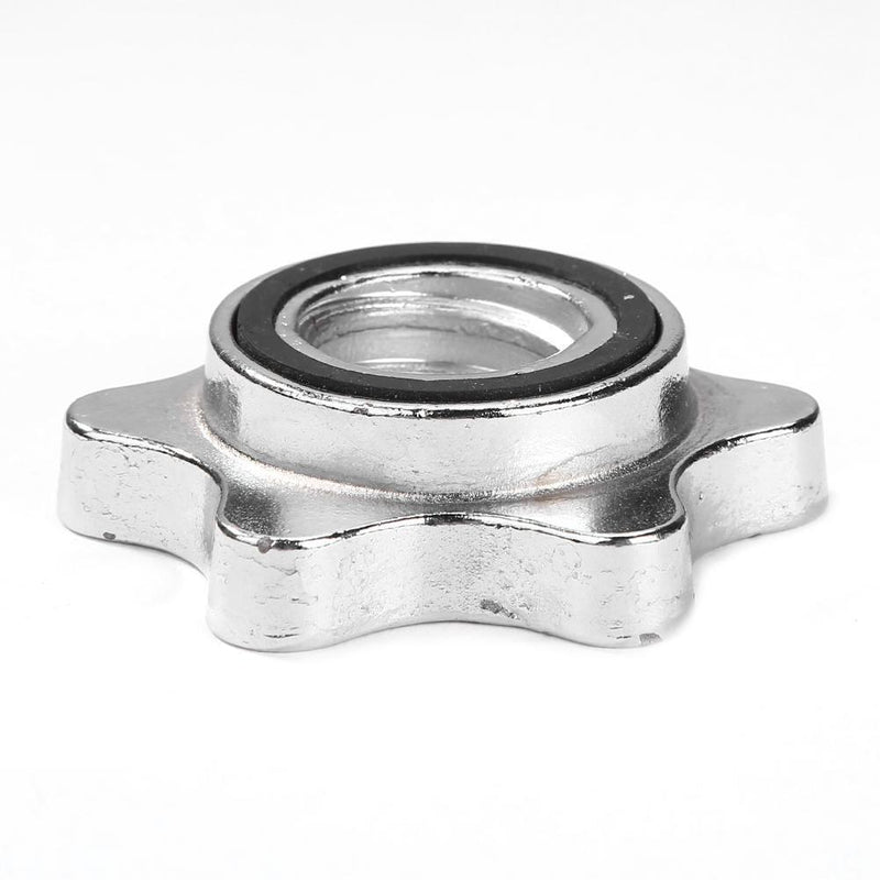 Lifting Standard Hex Nut Barbell Bar Solid Steel Spin-lock Dumbell Clamps Newly