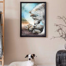 5D DIY Diamond Painting Wolf Full Round Rhinestones Mosaic Home Decor
