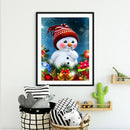 11CT Printed Full Embroidery Snowman Needlework DIY Cotton Craft Home Decor