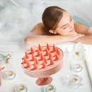 Silicone Scalp Head Body Massager Comb Round Hair Washing Brushes (Pink) Newly