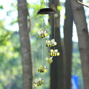 Solar Power Wind Chime Lamps Honey Bee Outdoor Hanging Light Home Garden Decor