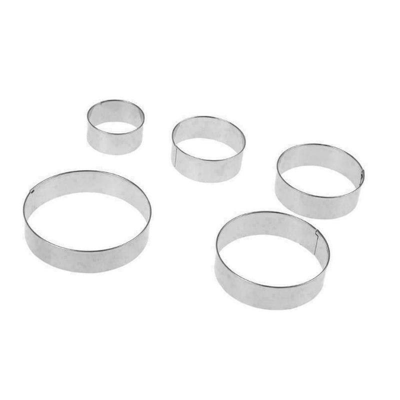 5pcs Circle Steel Cookie Cake Cutter Biscuit Diy Baking L6C0 Pastry J1I7