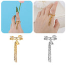 Engagement Rhinestone With Spike Pendant Zircon Gothic Link Chain Tassel Ring